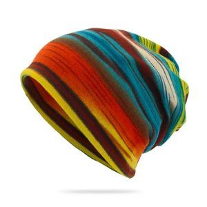 NEW Yellow Multi-Striped Beanie Hat for Women - Perfect for Winter, Stay Warm!
